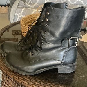 Ladies Black Combat Boots